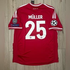 Bayern Munich Muller Soccer Jersey Final 2013 Red